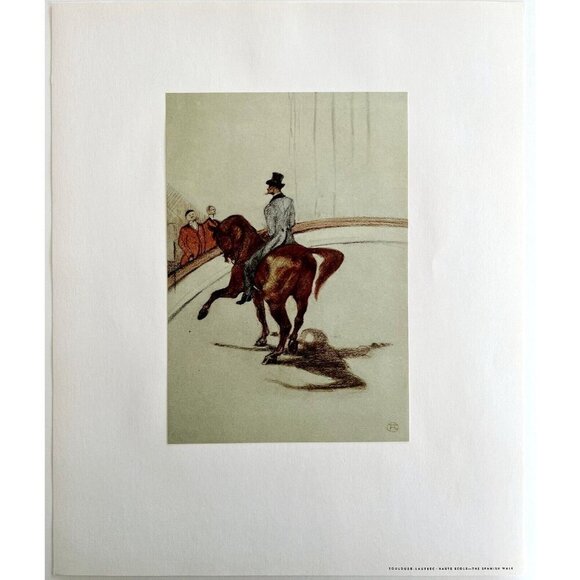 Toulouse Lautrec Haute Ecole The Spanish Walk 1967 Circus Art Lithograph Matted - Picture 3 of 7